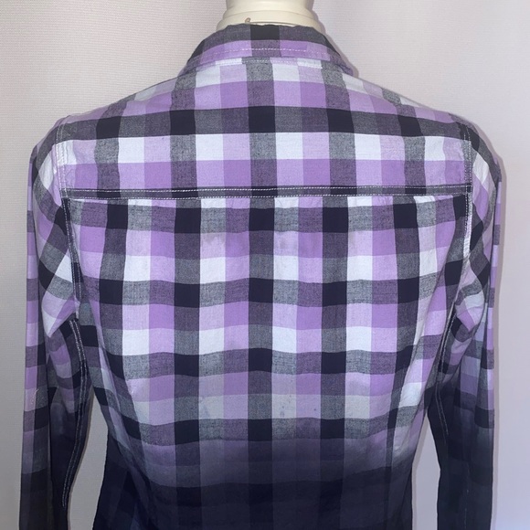 *CUSTOM DYED PLAID BUTTON DOWN - Picture 6 of 6